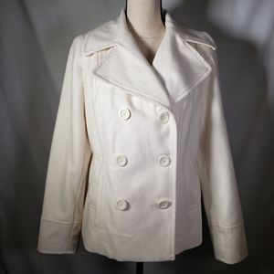 Old Navy white pea coat double breasted medium